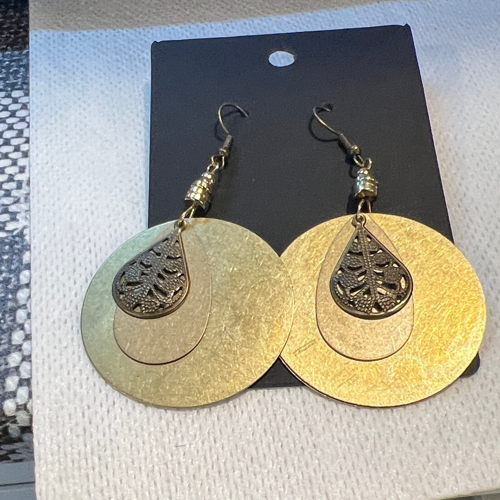Chic Gold and Silver Layered Earrings